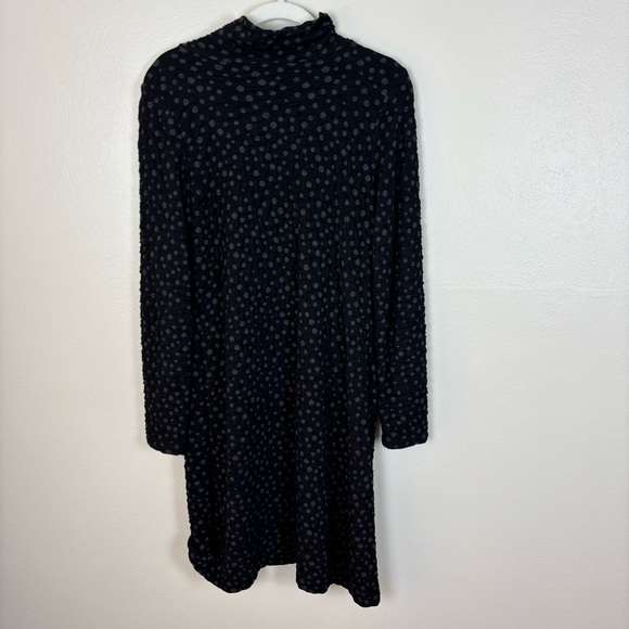 Lisa Bayne Gabrielle Dress Sz Small Black Gray Long Sleeve Cowl Neck Lagenlook - Picture 6 of 7